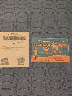Planters Mr. Peanut "Famous Men" Story & Paint Book - Blue and Orange Cover